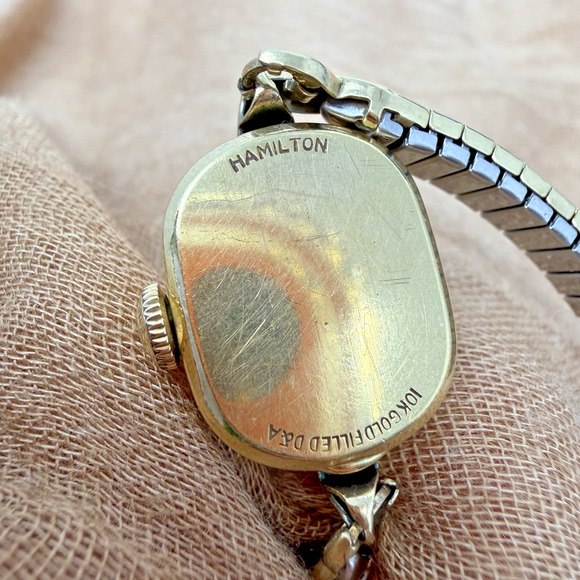 Vintage Hamilton Ladies Watch 10K Gold Filled Art Deco USA Stretch Band main image 10